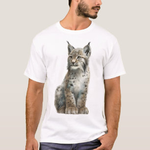 Camiseta Gato Selvagem Manchado Lince Lynx Homens