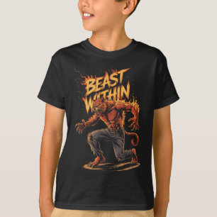 Camiseta Gato Selvagem Mascote Lobisomem Dia das Bruxas de 