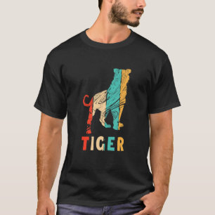 Camiseta Gato selvagem retrô gato predador tigre rei Sib