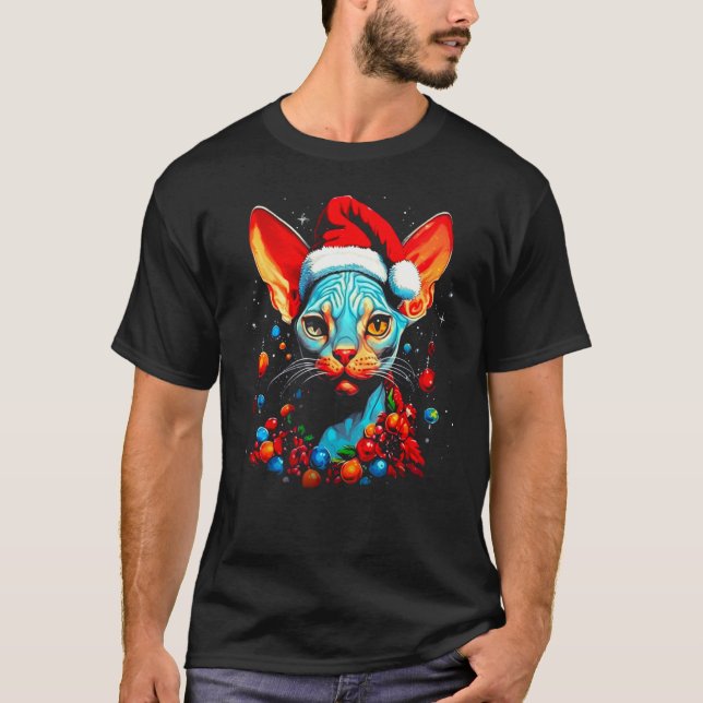 Camiseta Gato Sem Pelo Sphynx Natal (Frente)