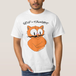 Camiseta Gato Senhor Bigode de Desenho Animado Autodidata