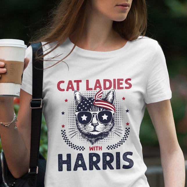 Camiseta Gato Senhoras com Harris Patriótico Lover Gato (Criador carregado)