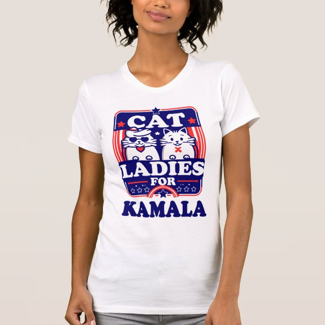 Camiseta Gato Senhoras para a diversão de Kamala Design pol (Frente)