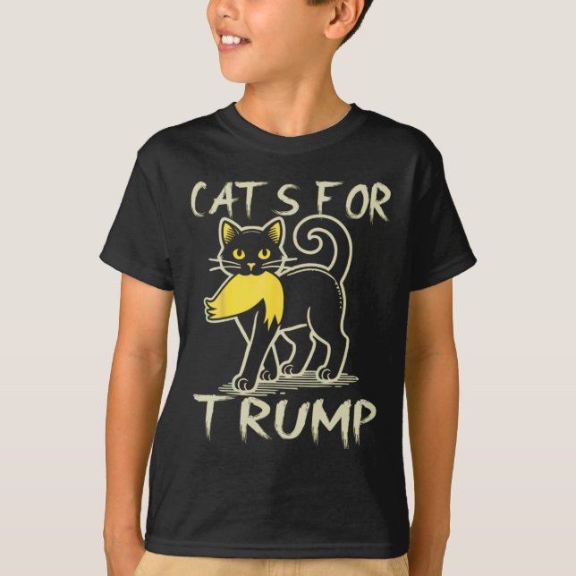 Camiseta Gato Senhoras Para Donald Trump 2024 Eleições Sarc (Frente)