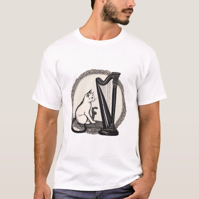 Camiseta Gato Sentado E Tocando Presente Perfeito Para Gato (Frente)