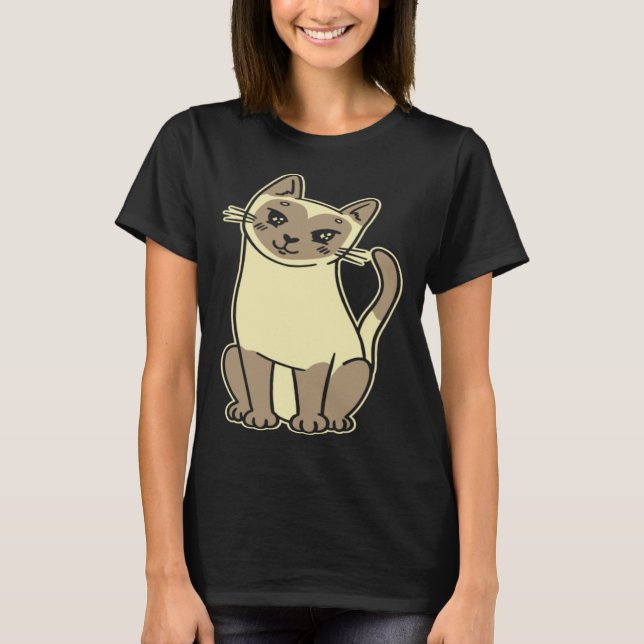 Camiseta gato siamês 4 (Frente)