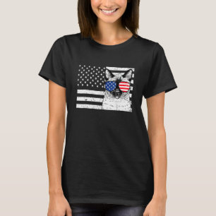 Camiseta Gato Siames 4 De Julho Bandeira Americana Patrióti