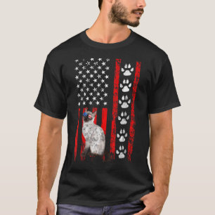 Camiseta Gato Siames 4 De Julho Bandeira Americana Patrióti