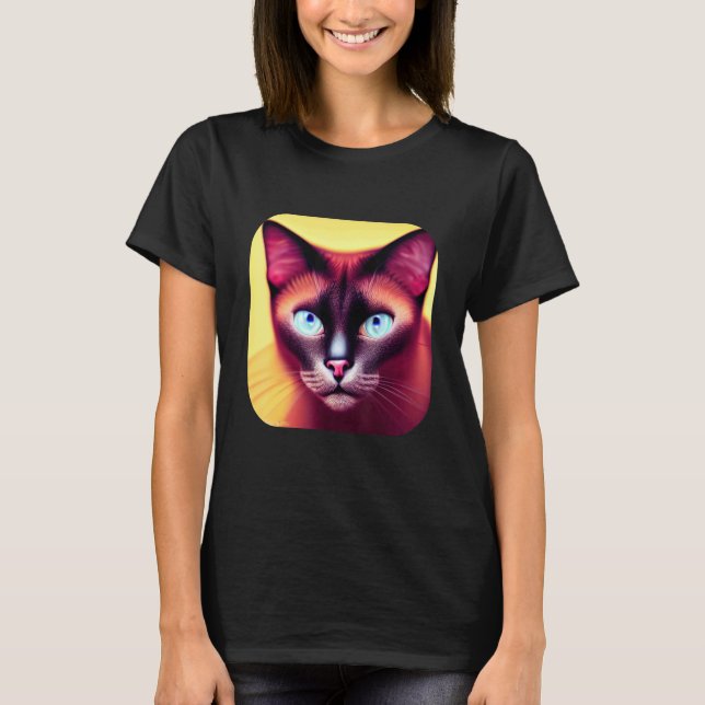 Camiseta gato siamês 8 (Frente)