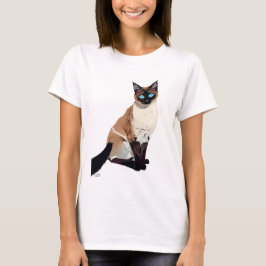 Camiseta Gato Siamês Art Electric Blue-Eyed Cat Lover