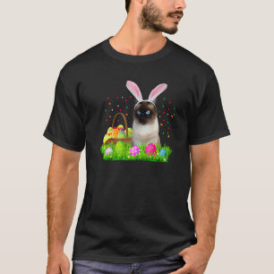 Camiseta Gato Siames Bunny Gato Siames de Páscoa