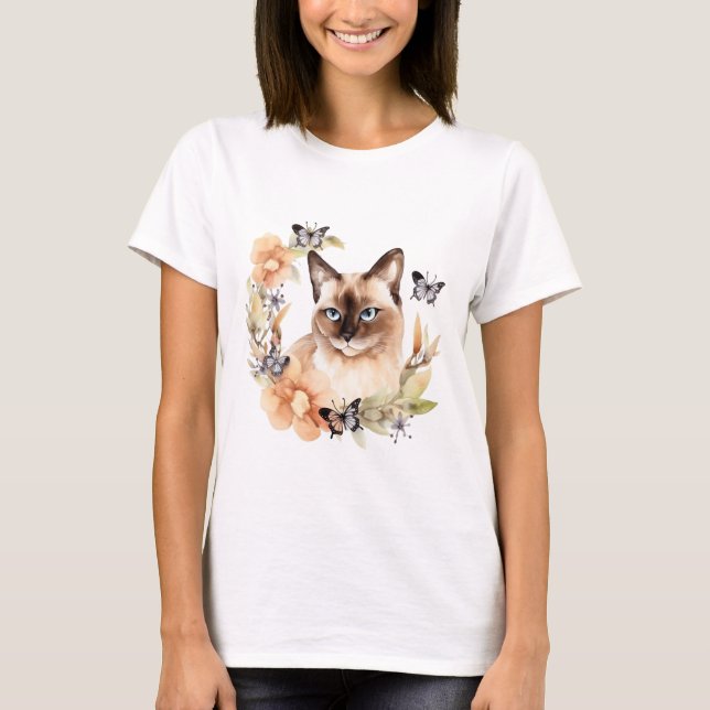 Camiseta Gato Siamês Cinto de Água (Frente)