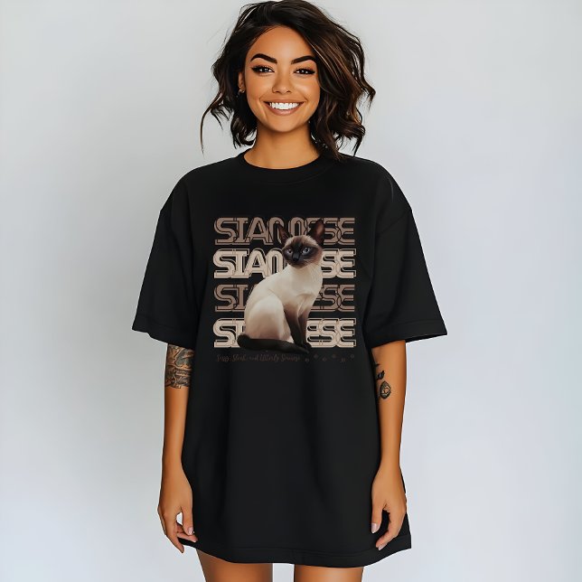 Camiseta Gato Siamês, Cozy Minimalista, Purfect Meow (Criador carregado)