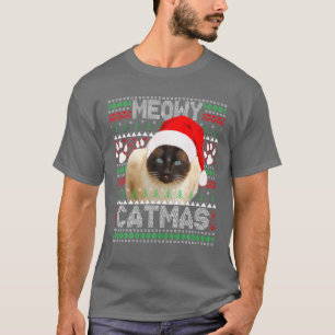 Camiseta Gato Siamês Desenhando Presente Engraçado