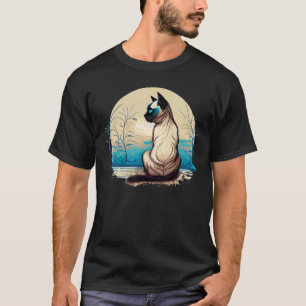 Camiseta gato siamês foca ponto siamês posturas de yoga