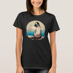 Camiseta gato siamês foca ponto siamês posturas de yoga