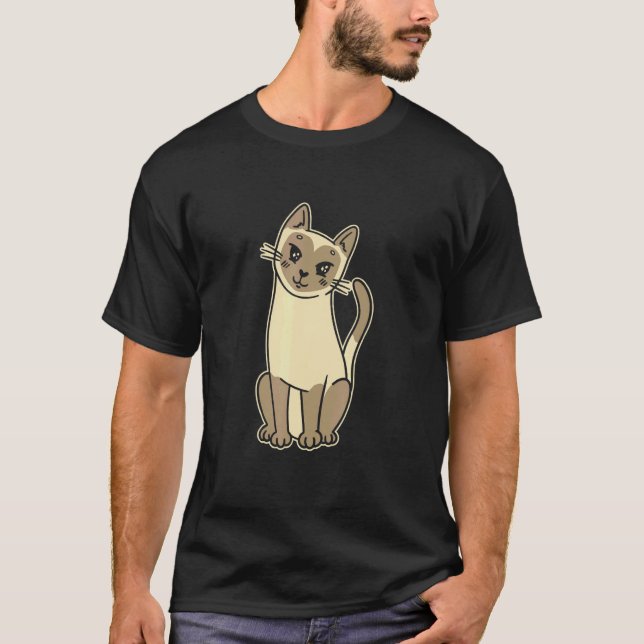 Camiseta Gato Siamês Fofo Para Gato (Frente)