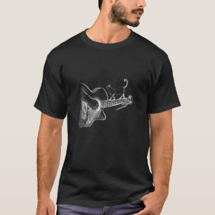 Camiseta Gato Siames Fofo Tocando Guitarra