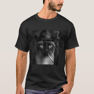 Camiseta Gato Siamês Fumando Cigarro Meme Amante de Gatos M