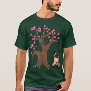 Camiseta Gato Siamês Mãe Flor De Cereja