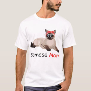 Camiseta Gato Siamês Mãe Kitten Mulher Gata Siamesa