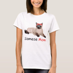 Camiseta Gato Siamês Mãe Kitten Mulher Gata Siamesa
