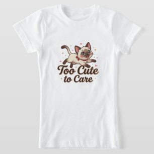 Camiseta Gato Siames Muito Fofo para se Importar