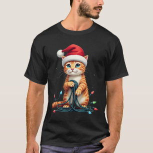 Camiseta Gato Siamês Natal V-Neck (1)
