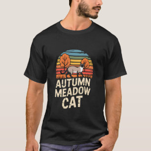 Camiseta Gato Siames Outono Campo Retro
