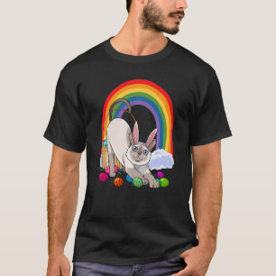 Camiseta Gato Siames Ovos de Páscoa Coelho Coelho