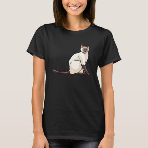 Camiseta Gato Siames Para Mulheres Homens Crianças Eu Amo