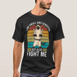 Camiseta Gato Siames Pequeno E Sensível Luta Comigo Gato Du