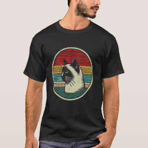 Camiseta Gato Siames Retrô Pôr do Sol