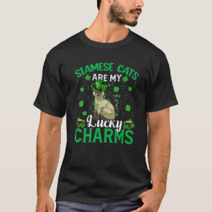 Camiseta Gato Siamês São Os Meus Charmes Sortudos Que A R