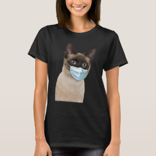 Camiseta Gato Siamês Vestindo Máscara de Gato Amor Siamês 1