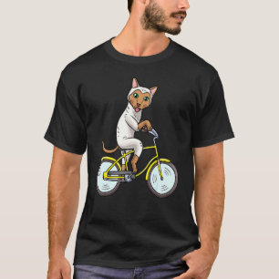 Camiseta Gato Siamesa Andando de Bicicleta Bicicleta Ciclis