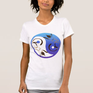 Camiseta Gato Siamese Yin e t-shirt de Yang