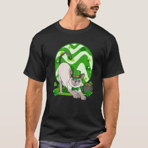 Camiseta Gato Siameses St Patricks Leprechaun Filhote