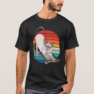 Camiseta Gato Siameso Andando De Skate Kitten Skate