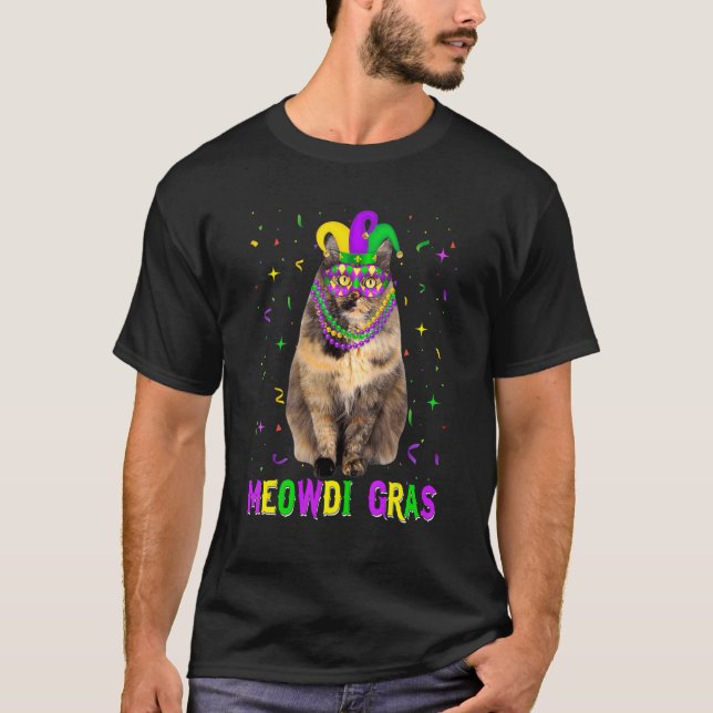Camiseta Gato Siberiano Amante Meowdi Gras Mardi Ca (Frente)