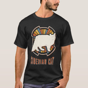 Camiseta Gato Siberiano Vintage Clássico Retro Amor Animal