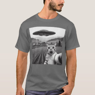 Camiseta Gato Sie Com Presente Divertido Do Gato Do UFO Ali