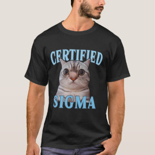 Camiseta Gato Sigma Certificado Engraçado Meme