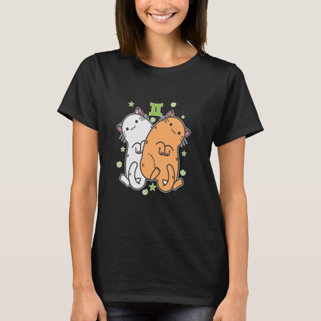 Camiseta Gato Signo de Gêmeos Zodíaco (Frente)