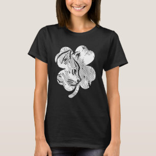 Camiseta Gato Silhueta Trevo Dia de São Patrício Gatinho P