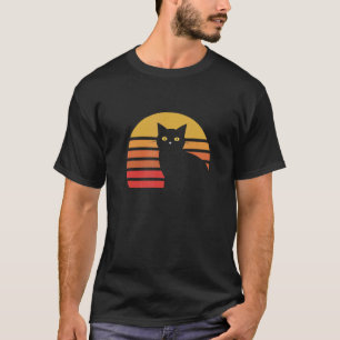 Camiseta Gato Silhueta Vintage Retro Amor r Pai Mãe Menino