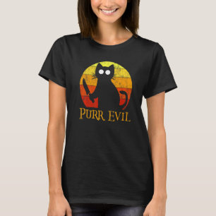 Camiseta Gato Sinistro de Halloween com Faca