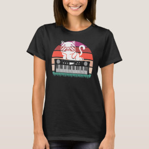 Camiseta Gato Sintetizador Vintage Retro Sintetizador Vapor