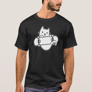 Camiseta Gato Skateboarder Andando de Skate Contorno