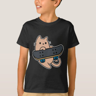 Camiseta Gato Skatista Andando De Skate Para H